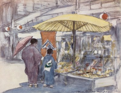 橋の屋台 作： Mortimer Ludington Menpes